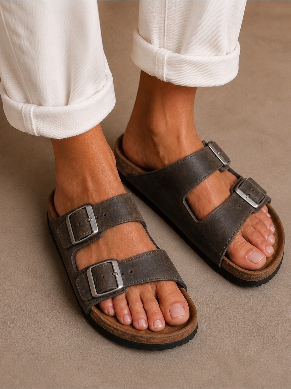 Birkenstock Arizona Oiled Leather Gray Sandals EU 38 / US 7